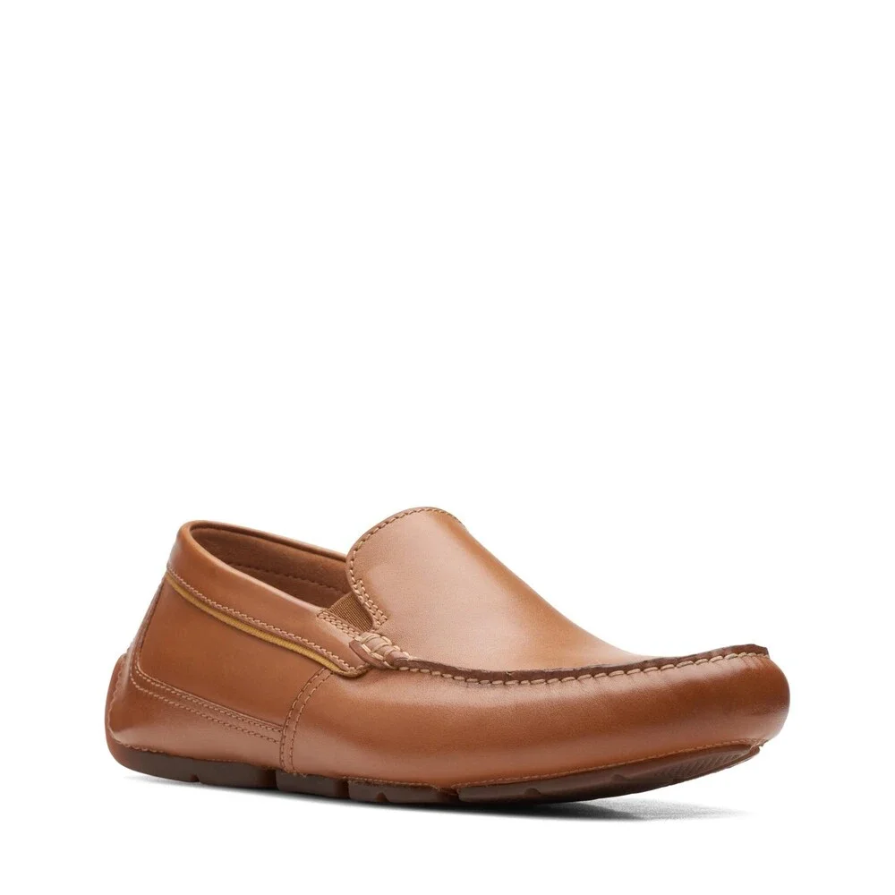 Clarks Markman 26163544 Loafers Men's 10.5 D Tan Leather Slip On Shoes MEW2330